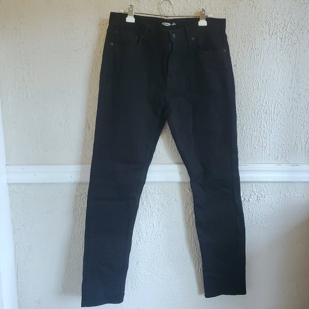 Old Navy Men's Slim Built-in Flex Jeans, Black, 34 x 34